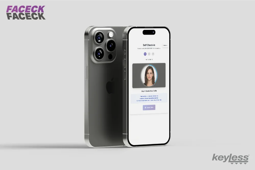 Ospite durante l'acquisizione guidata del selfie Face Check